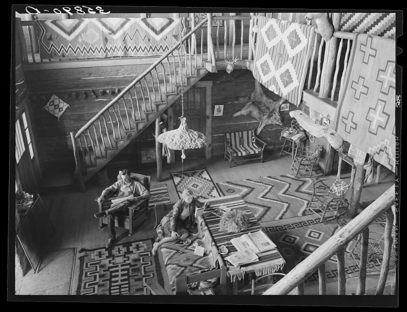 "Interior of the living room of Navajo Lodge. Datil, New Mexico"