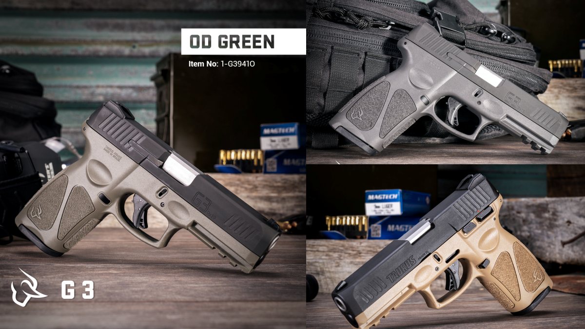 New Sub-$250 Taurus G3 9mm Pistol Now Available in Gray, OD Green and Tan