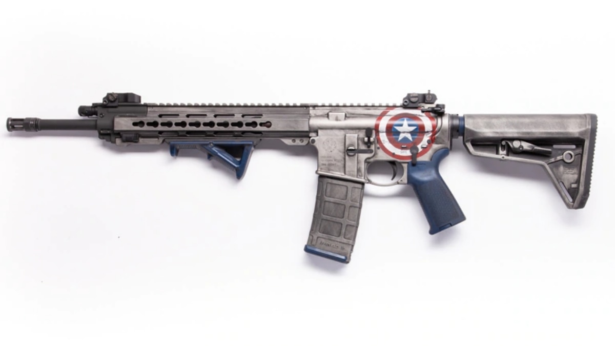 A Captain America-themed Ruger AR556