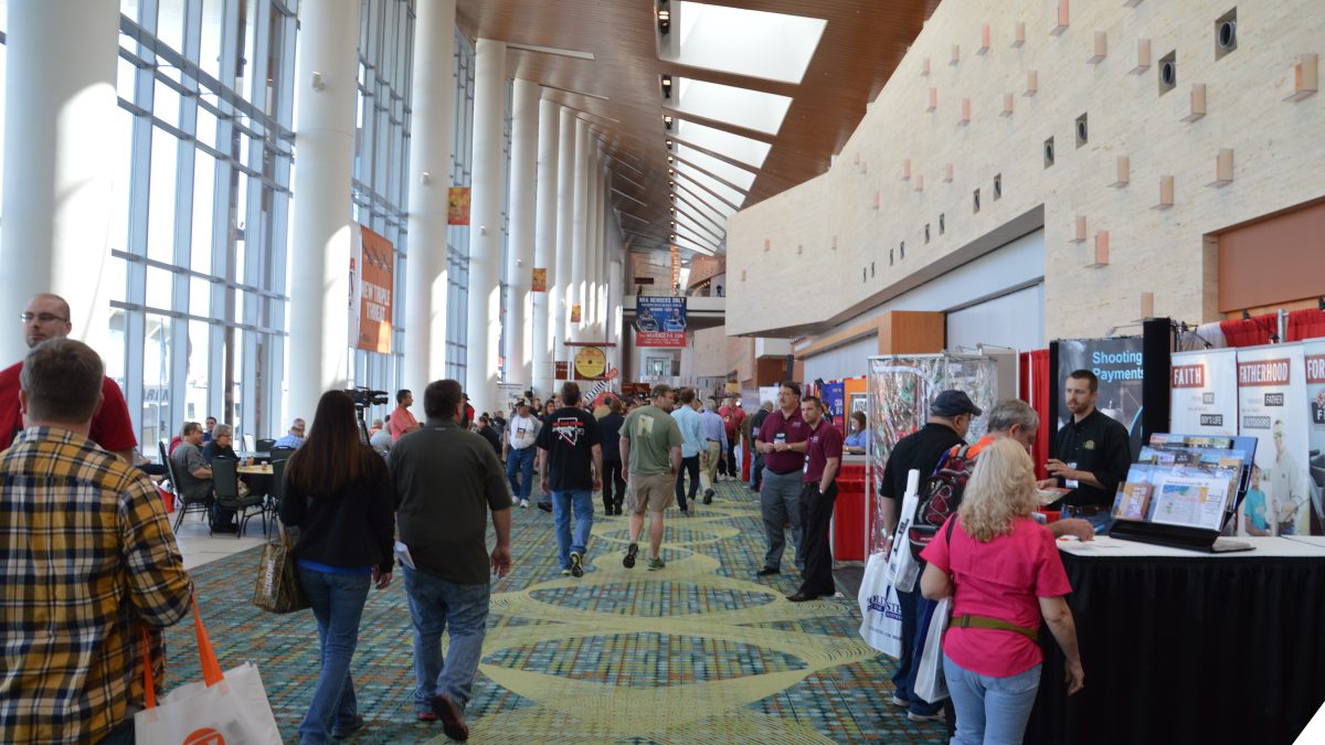 A crowd walks through the 2015 NRA Annual Meetings & Exhibits at Nashville’s Music City Center