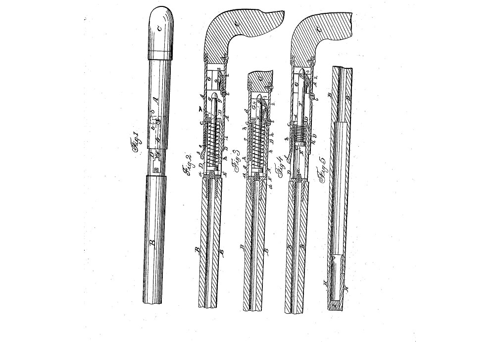 Remington Rifle Cane patent drawing