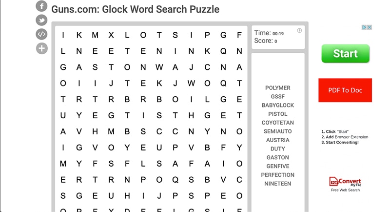Glock Word search