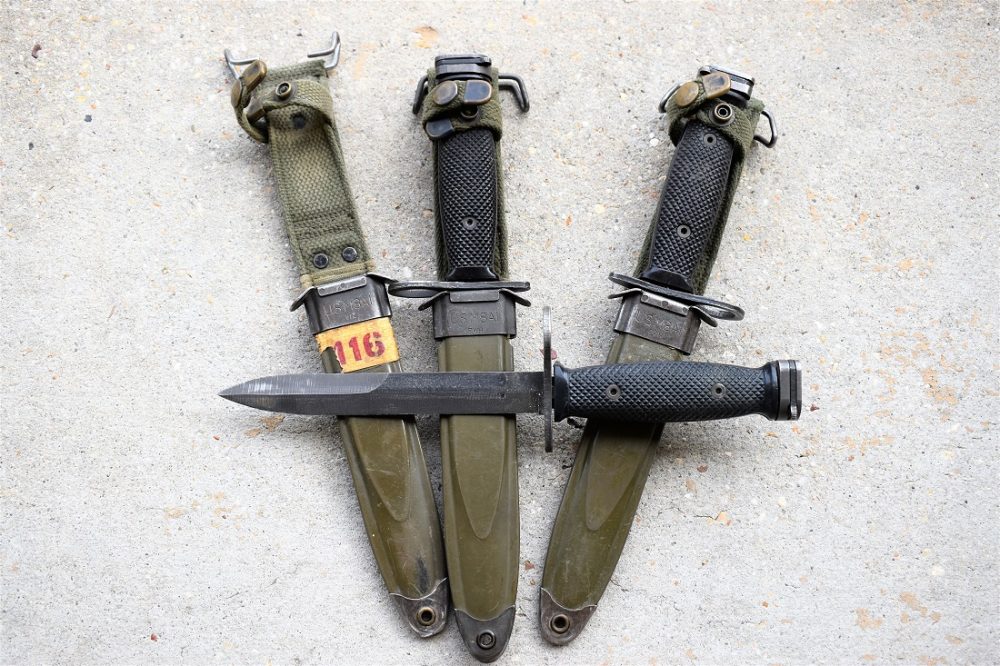 The M7 bayonet has been augmented in service with the more modern M9 and the Marine OKC3S bayonet but the humble M7 keeps on kicking. (Photo: Chris Eger/Guns.com)