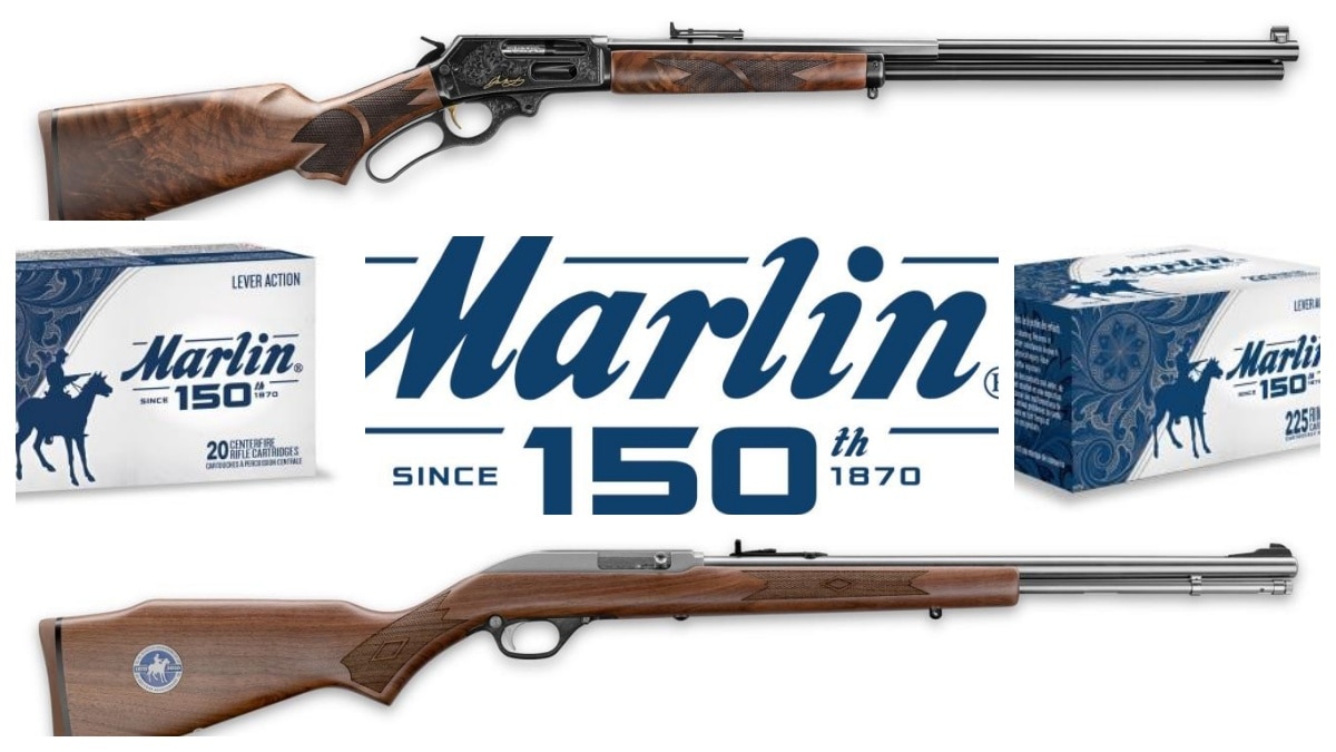 A collage of 150th anniversary Marlin products