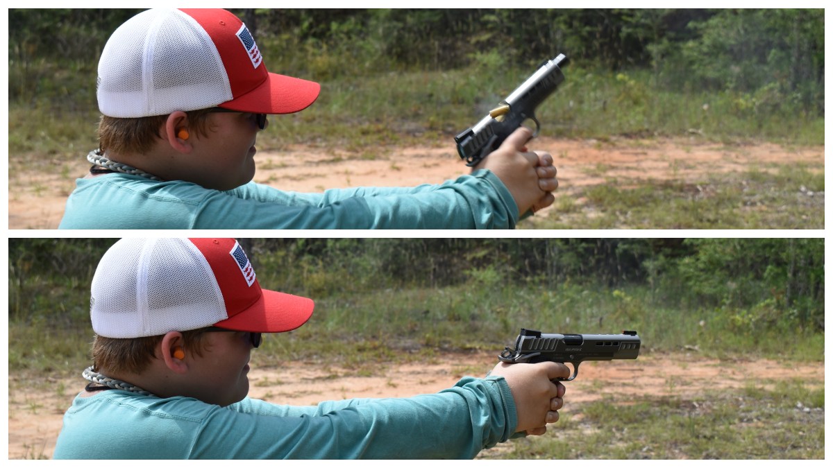 We even found that a 12-year-old could handle the gun with no issues, even in full-power 10mm JHP loads.