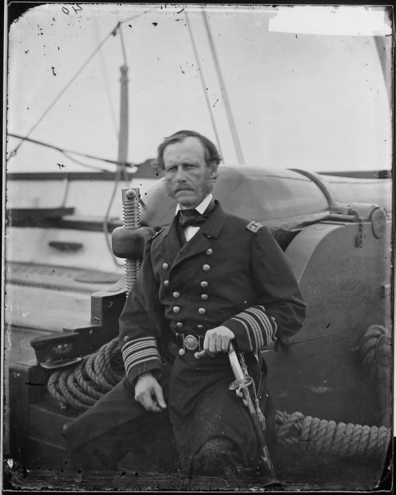 Admiral John A. Dahlgren (1809-1870), admiral for the Union in the US civil war and the designer of Dahlgren guns (soda bottles). Photo taken by Mathew Brady, c. 1863