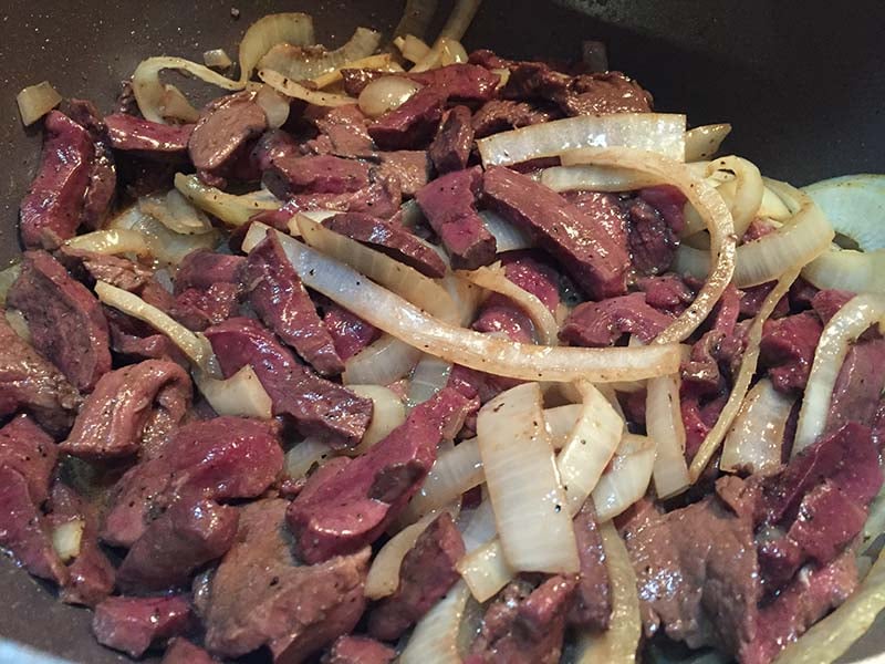 Venison and onions
