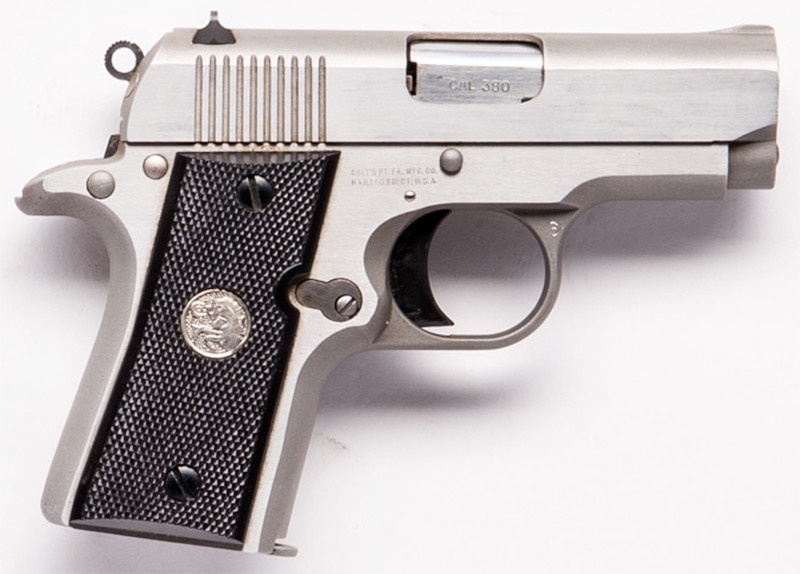 The Colt Mustang pistol chambered in .38 ACP.